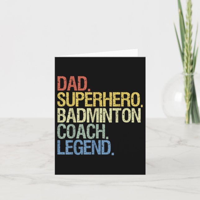 Badminton Coach Dad  Card (Front)