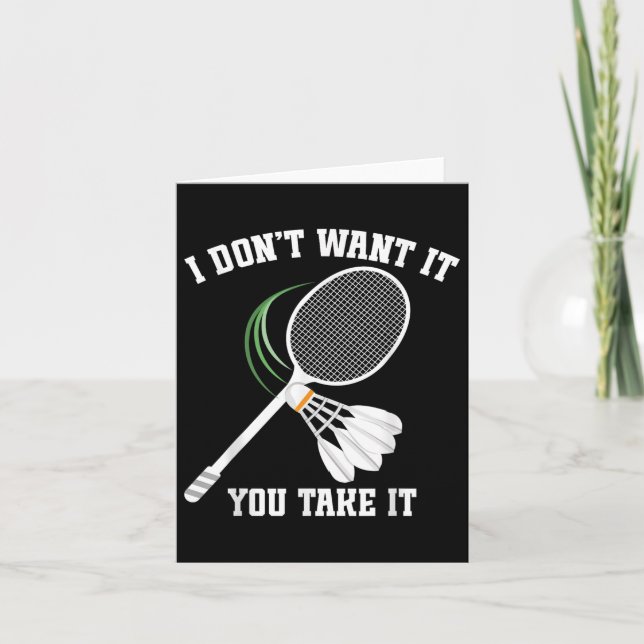 Badminton Coach No Crying Shuttle Badminton Player Card (Front)
