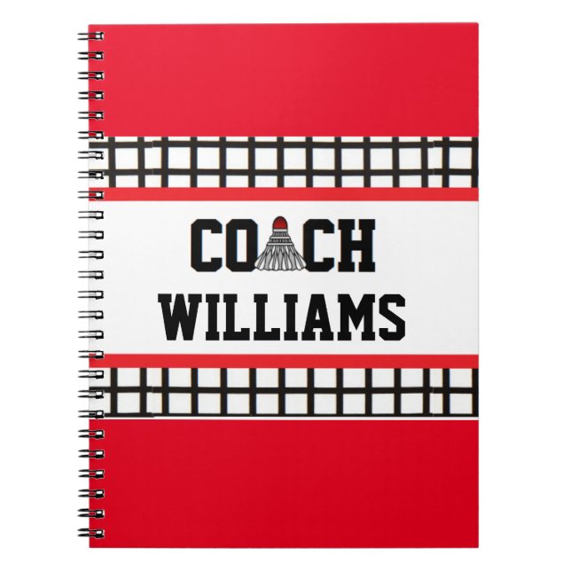 Badminton Coach - Personalised Spiral Notebook (Front)