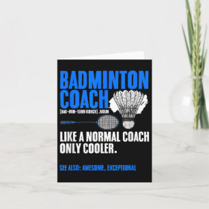 Badminton Coach Racket Shuttle Hobby Badminton Pla Card