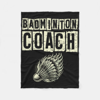 Badminton Coach Shuttle Racket Fleece Blanket