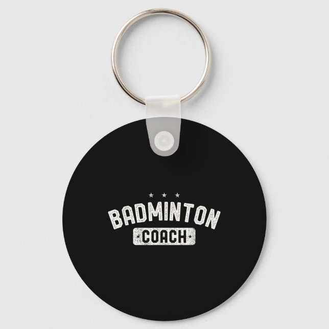 Badminton Coach Vintage Badminton  Key Ring (Front)