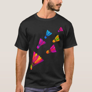 Badminton Colorful Steering Wheel Game Sport Racke T-Shirt
