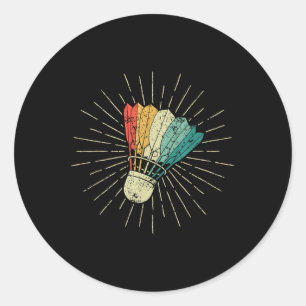 Badminton Colourful Athlete Men Women Kids Shuttle Classic Round Sticker