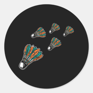 Badminton Colourful Shuttle For Badminton Player M Classic Round Sticker