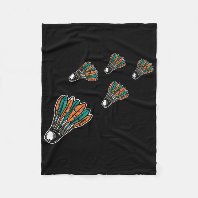Badminton Colourful Shuttle For Badminton Player M Fleece Blanket (Front)