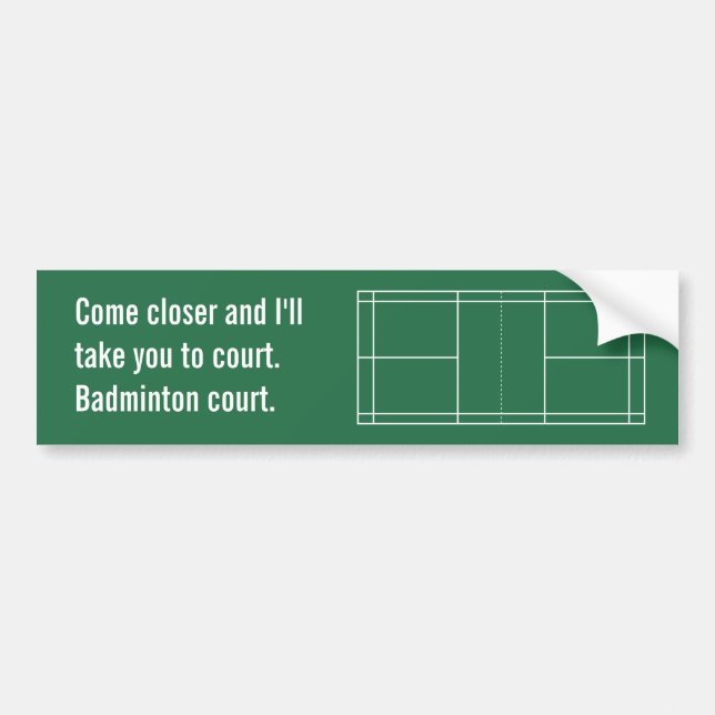 Badminton Court Bumper Sticker (Front)