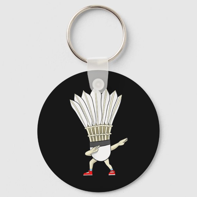 Badminton Dabbing Shuttle Birdie Boy Badminton  Key Ring (Front)