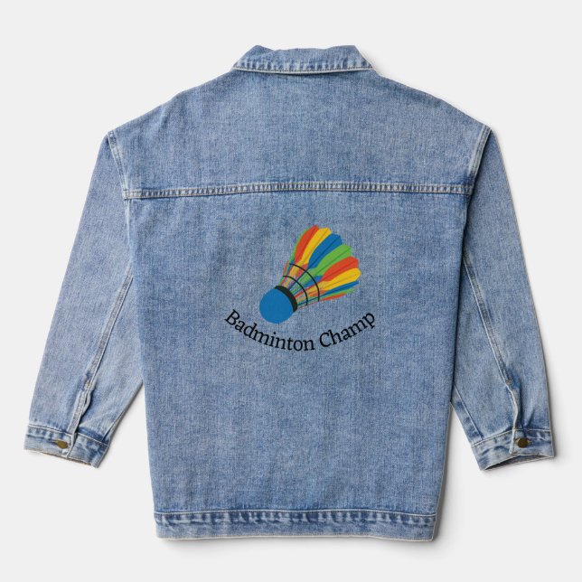 Badminton  Design Denim Jacket (Back)