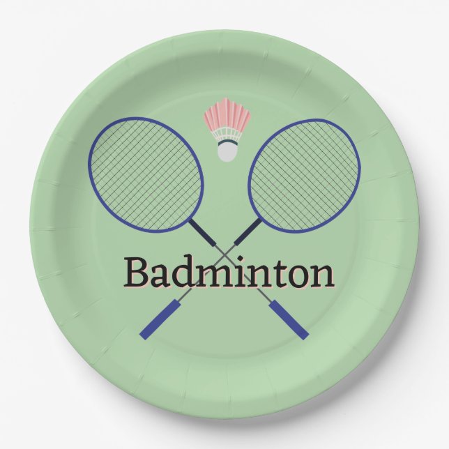 Badminton Design  Paper Plate (Front)