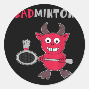 Badminton Devil Badminton Player Shuttle Sports Sm Classic Round Sticker