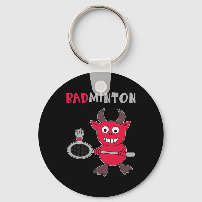 Badminton Devil Badminton Player Shuttle Sports Sm Key Ring (Front)