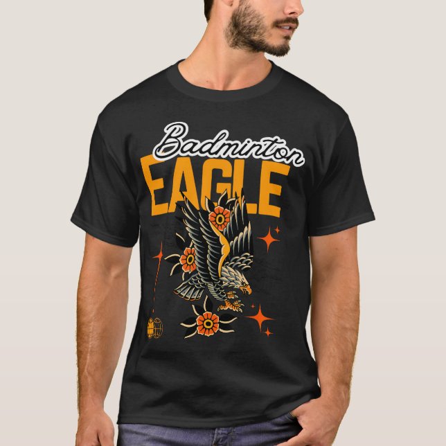 Badminton Eagle Oriental Flower T-Shirt (Front)