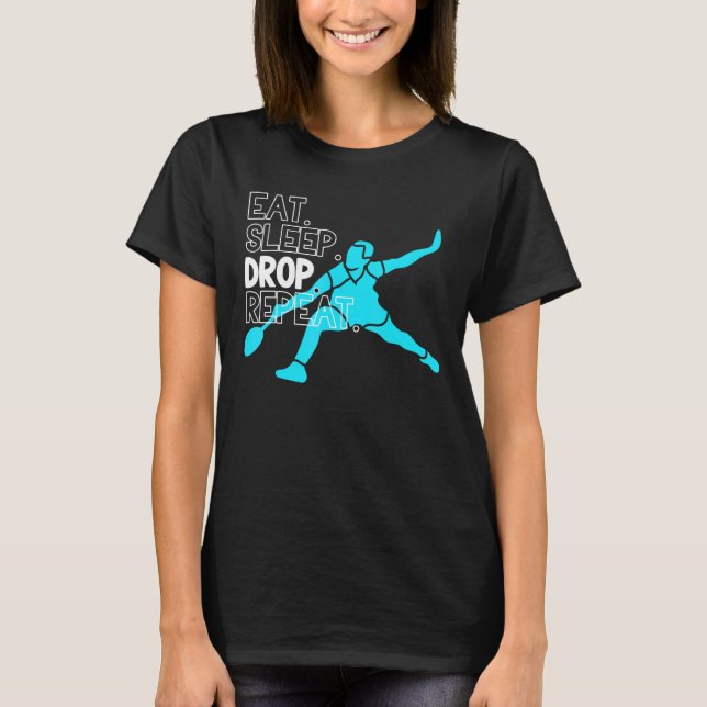 Badminton Eat Sleep Drop Repeat T-Shirt (Front)