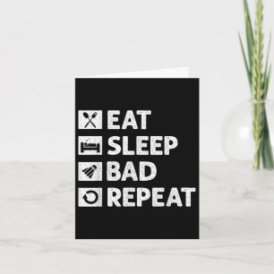 Badminton Eat Sleep Repeat Funny Shuttle Meme Card