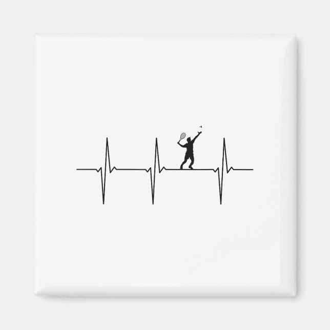 Badminton Ecg Heartbeat Shuttle Pulse Frequency  Magnet (Front)