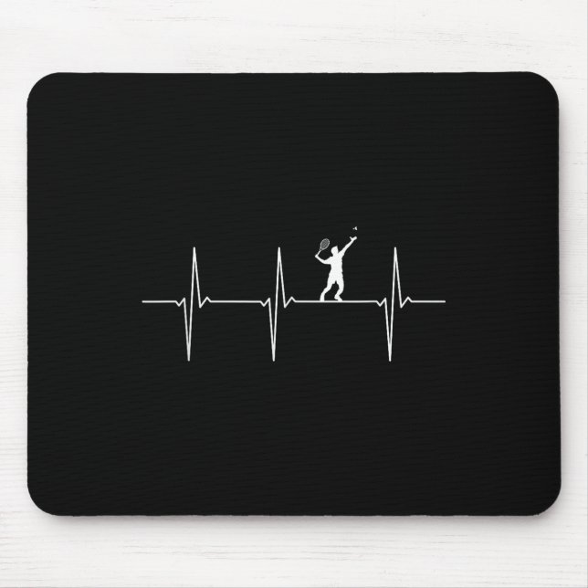 Badminton Ecg Heartbeat Shuttle Pulse Frequency  Mouse Pad (Front)