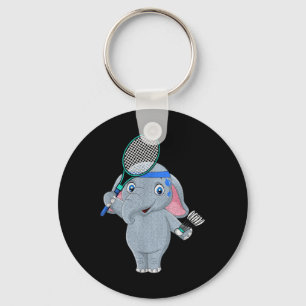 Badminton Elephant Key Ring