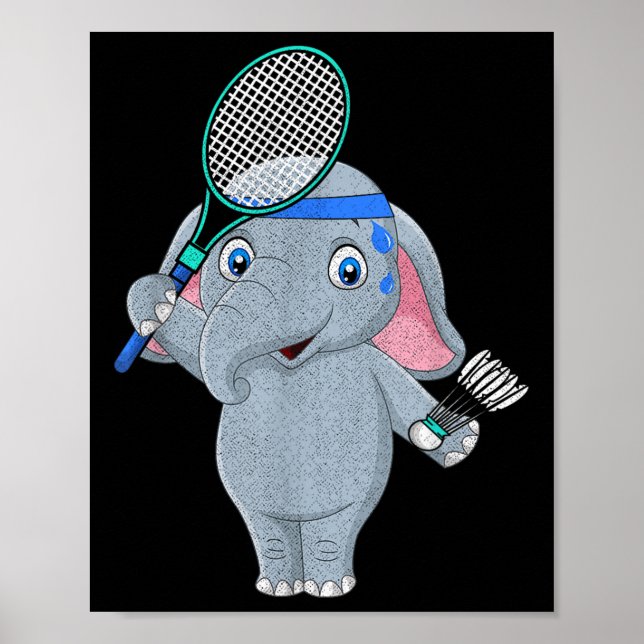 Badminton Elephant  Poster (Front)