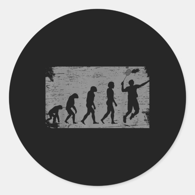 Badminton Evolution  Classic Round Sticker (Front)