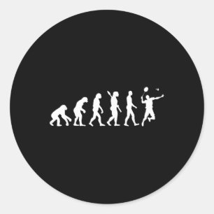Badminton Evolution Jersey Tee Funny Rackets Ball Classic Round Sticker