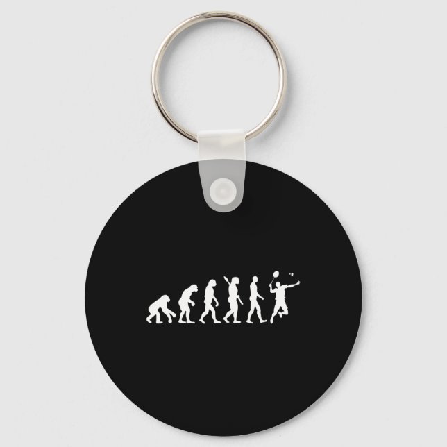 Badminton Evolution Jersey Tee Funny Rackets Ball  Key Ring (Front)