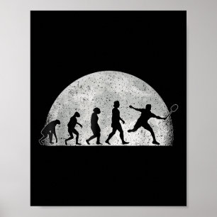 Badminton Evolution - Moon Badminton Player  Poster