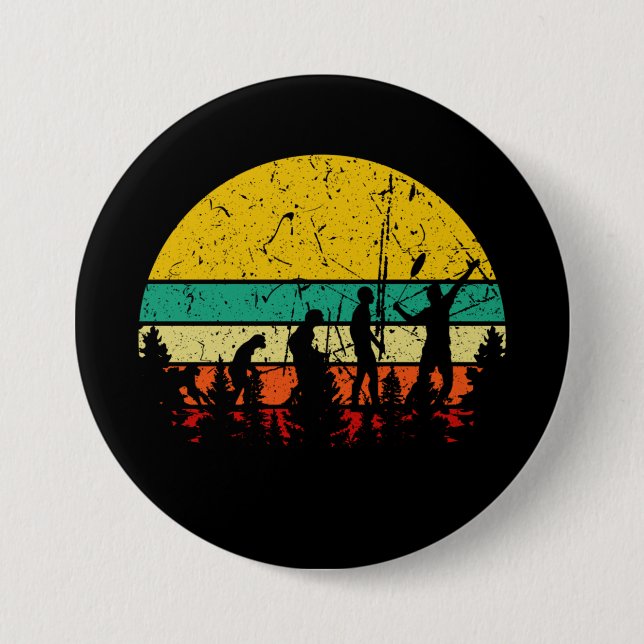 Badminton Evolution Retro Badminton Player 7.5 Cm Round Badge (Front)