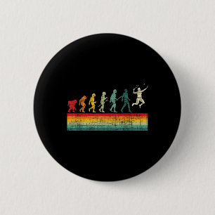 Badminton Evolution - Retro Sports Lover Shuttle  6 Cm Round Badge