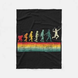 Badminton Evolution - Retro Sports Lover Shuttle Fleece Blanket