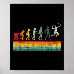 Badminton Evolution - Retro Sports Lover Shuttle Poster
