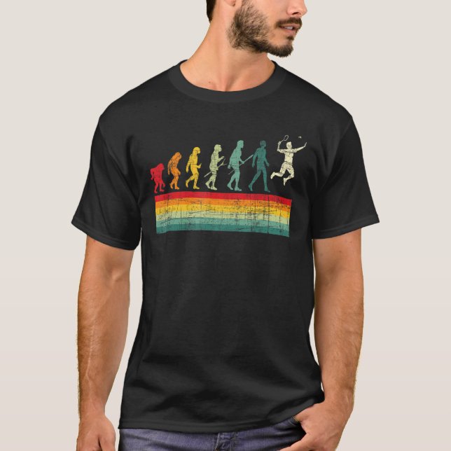 Badminton Evolution   Retro Sports   Shuttlecock T-Shirt (Front)