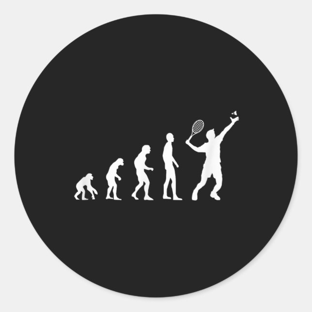 Badminton Evolution Shuttle Funny  Classic Round Sticker (Front)