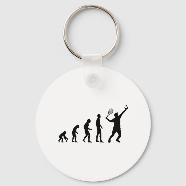 Badminton Evolution Shuttle Funny  Key Ring (Front)