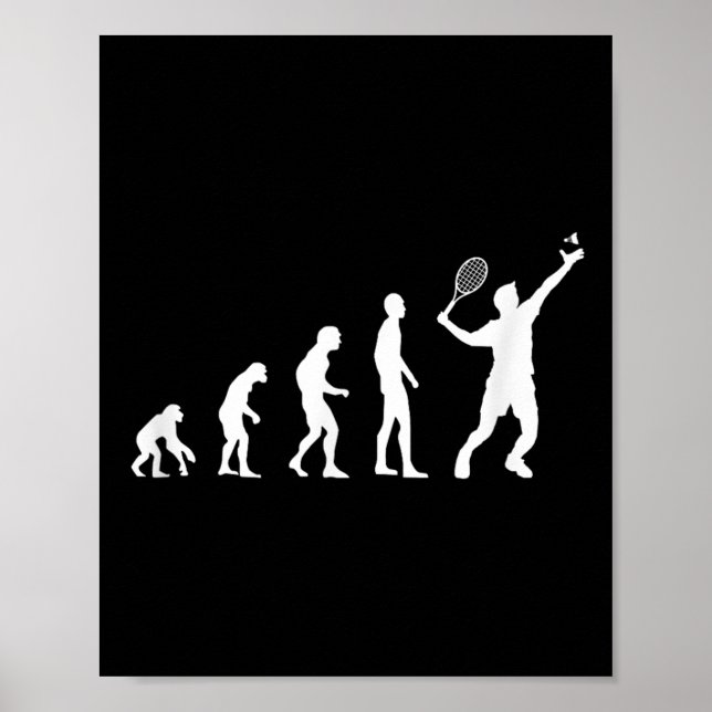 Badminton Evolution Shuttle Funny  Poster (Front)