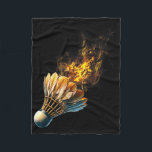 Badminton Flames Shuttle Fire Ball  Fleece Blanket<br><div class="desc">Badminton Flames Shuttle Fire Ball</div>