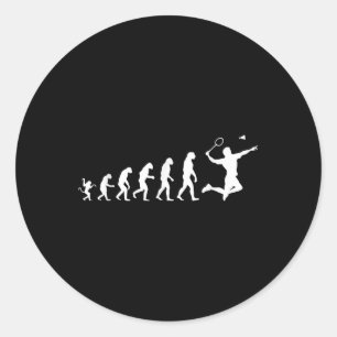 Badminton For Human Evolution Classic Round Sticker