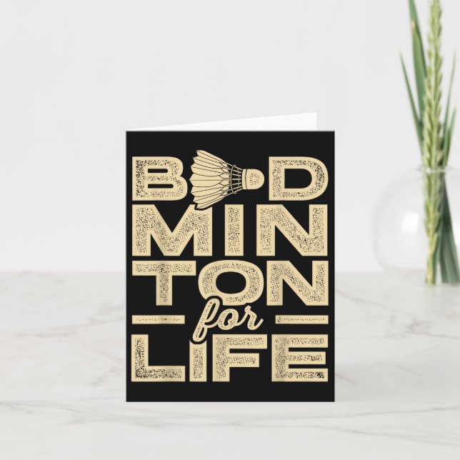 Badminton For Life Badminton Player Shuttle Cross  Card (Front)