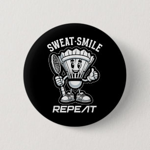 Badminton Forever Cartoon Shuttle And Racket Graph 6 Cm Round Badge