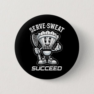 Badminton Forever Cartoon Shuttle And Racket Graph 6 Cm Round Badge