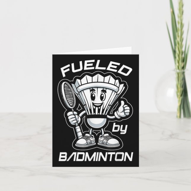 Badminton Forever Cartoon Shuttle And Racket Graph Card (Front)