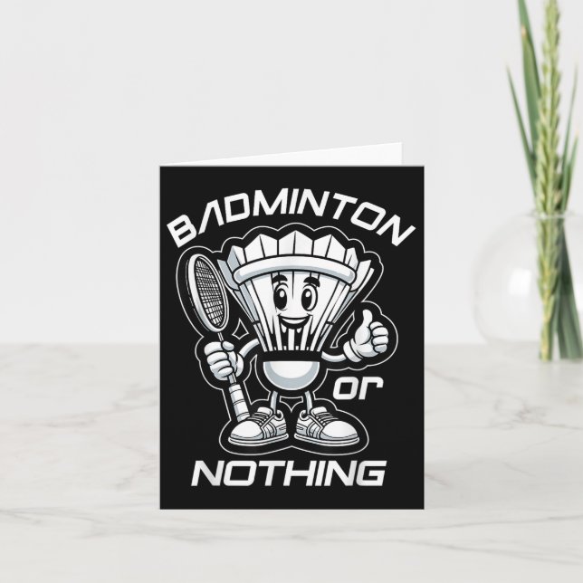 Badminton Forever Cartoon Shuttle And Racket Graph Card (Front)