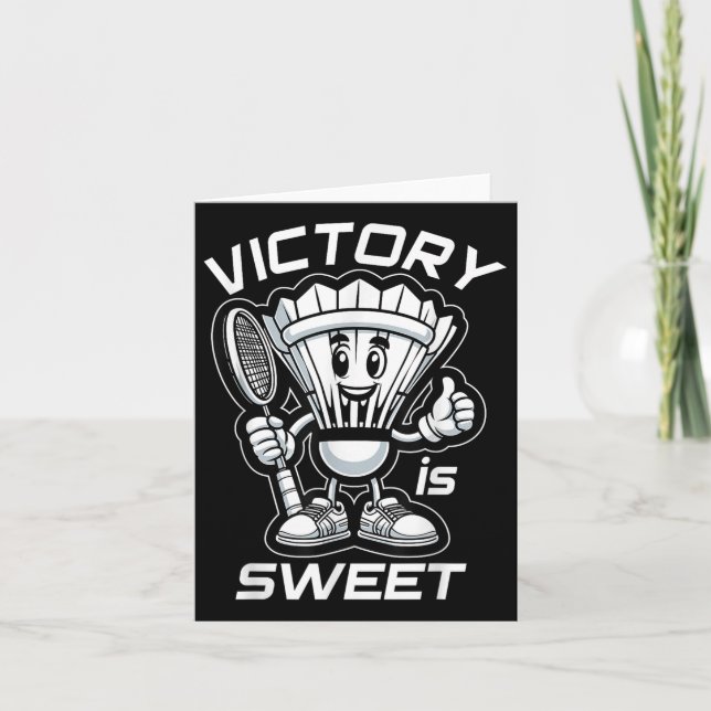 Badminton Forever Cartoon Shuttle And Racket Graph Card (Front)