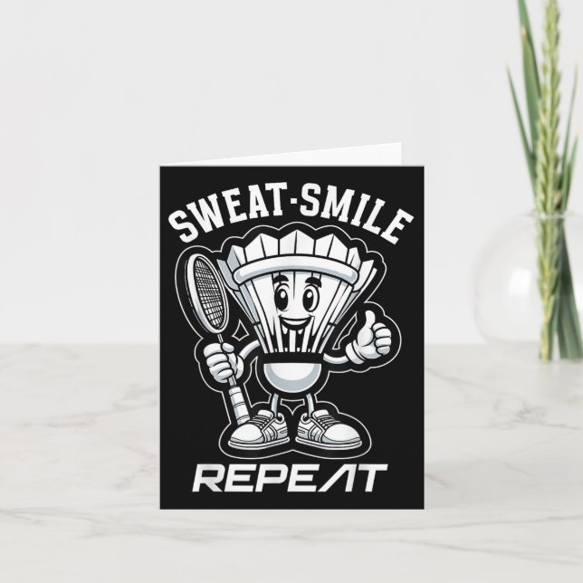 Badminton Forever Cartoon Shuttle And Racket Graph Card (Front)