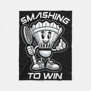 Badminton Forever Cartoon Shuttle And Racket Graph Fleece Blanket