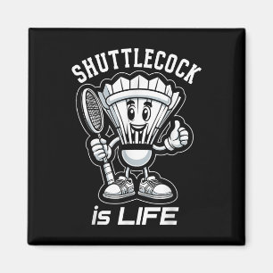 Badminton Forever Cartoon Shuttle And Racket Graph Magnet