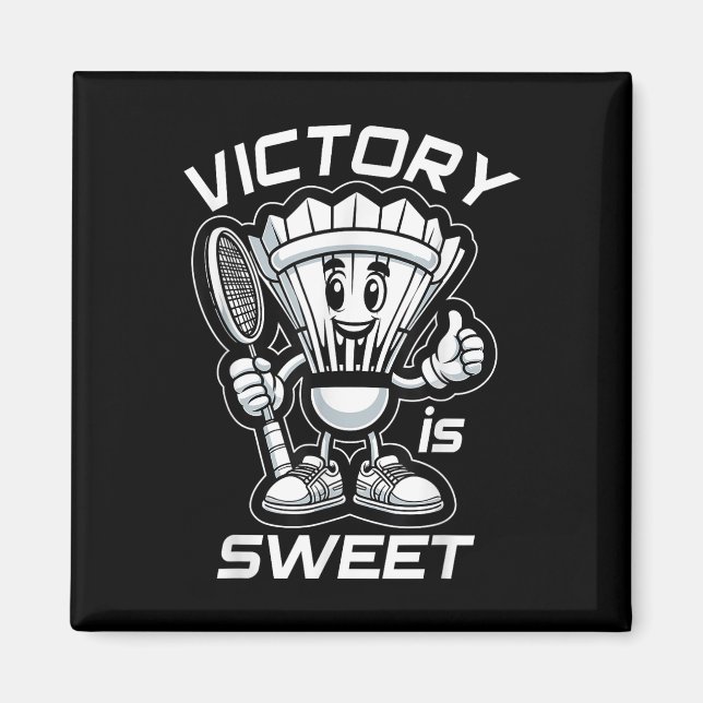 Badminton Forever Cartoon Shuttle And Racket Graph Magnet (Front)