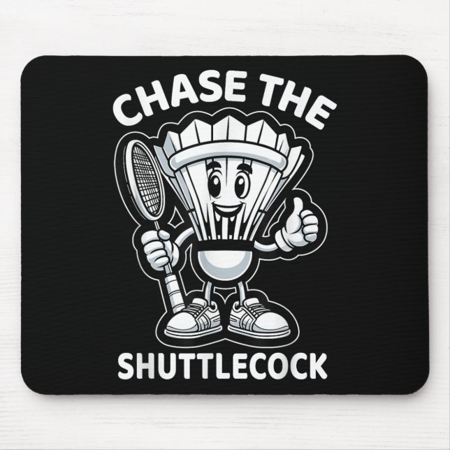 Badminton Forever Cartoon Shuttle And Racket Graph Mouse Pad (Front)