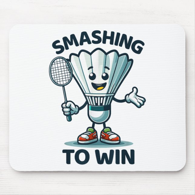 Badminton Forever Cartoon Shuttle And Racket Graph Mouse Pad (Front)