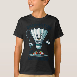 Badminton Forever Cartoon Shuttle And Racket Graph T-Shirt